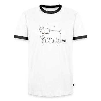 Ein Bier zuviel - Männer Kontrast-T-Shirt - Weiß/Schwarz - Vorne - AI Model Female 172 light (172cm) & AI Model Male 178 dark (178cm)