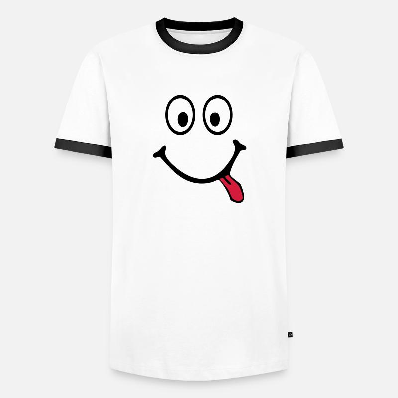 smiley - Männer Kontrast-T-Shirt - Weiß/Schwarz