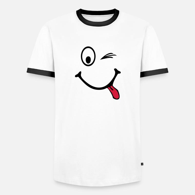 Smiley - Men's Ringer Shirt - white/black
