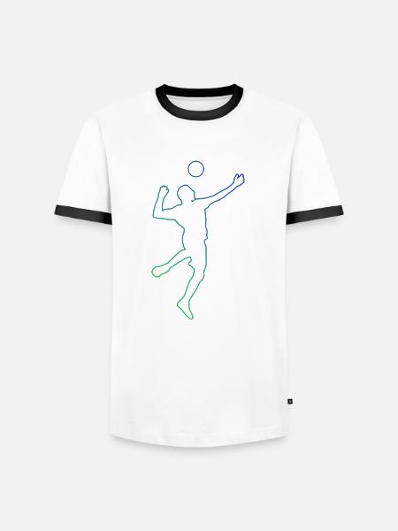 Faustball Damen Fistball Faustballspieler - Männer Kontrast-T-Shirt - Weiß/Schwarz