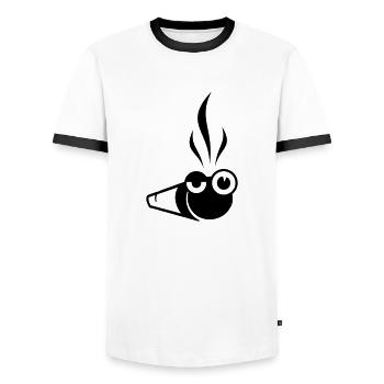 marijuana - T-shirt contrasté Homme - blanc/noir - Devant - AI Model Female 172 light (172cm) & AI Model Male 178 dark (178cm)
