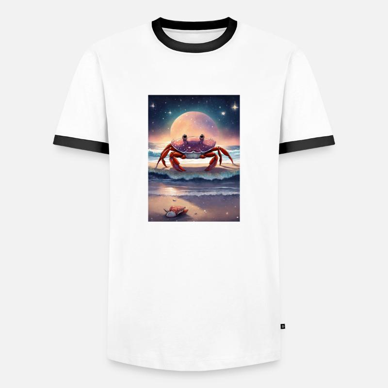 Sternzeichen Krebs - Männer Kontrast-T-Shirt - Weiß/Schwarz