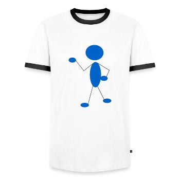 Strichmännchen - Männer Kontrast-T-Shirt - Weiß/Schwarz - Vorne - AI Model Female 172 light (172cm) & AI Model Male 178 dark (178cm)