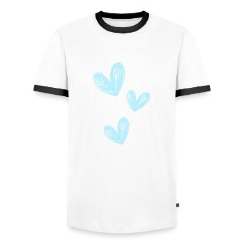 Love blue - Männer Kontrast-T-Shirt - Weiß/Schwarz - Vorne - AI Model Female 172 light (172cm) & AI Model Male 178 dark (178cm)
