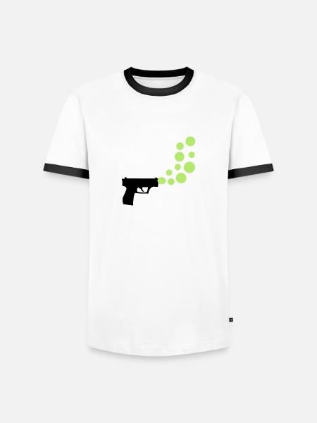 bubble gun - T-shirt contrasté Homme - blanc/noir