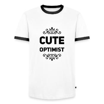 Cadeau de baptême - T-shirt contrasté Homme - blanc/noir - Devant - AI Model Female 172 light (172cm) & AI Model Male 178 dark (178cm)