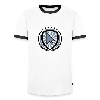 Emblème du curseur de la souris - T-shirt contrasté Homme - blanc/noir - Devant - AI Model Female 172 light (172cm) & AI Model Male 178 dark (178cm)