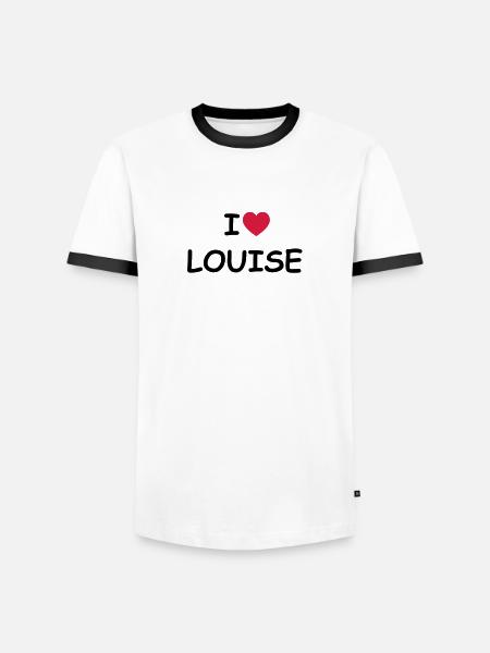 J'aime Louise - T-shirt contrasté Homme - blanc/noir