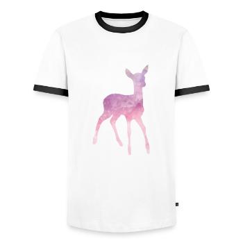 Reh Rehkitz Tier Wildnis Jagd Jäger Geschenk - Männer Kontrast-T-Shirt - Weiß/Schwarz - Vorne - AI Model Female 172 light (172cm) & AI Model Male 178 dark (178cm)