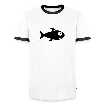 Cool Fish - Männer Kontrast-T-Shirt - Weiß/Schwarz - Vorne - AI Model Female 172 light (172cm) & AI Model Male 178 dark (178cm)