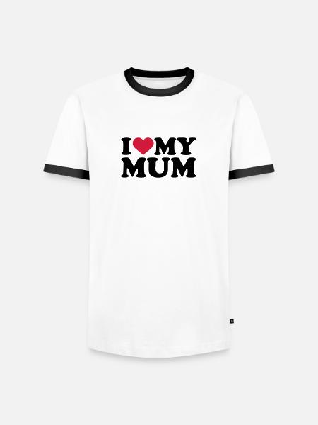 I love my Mum - Men's Ringer Shirt - white/black