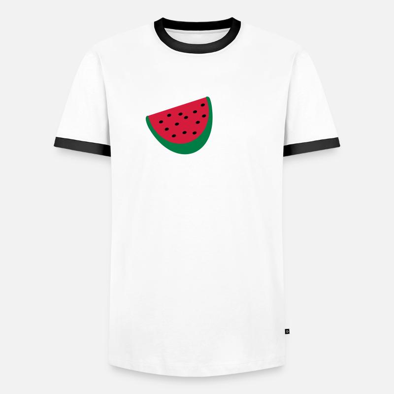 Melon - Men's Ringer Shirt - white/black