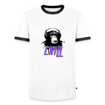 Chill Gorilla - T-shirt contrasté Homme - blanc/noir - Devant - AI Model Female 172 light (172cm) & AI Model Male 178 dark (178cm)