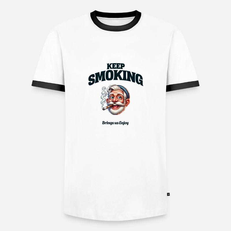 Keep Smoking - Men's Ringer Shirt - white/black