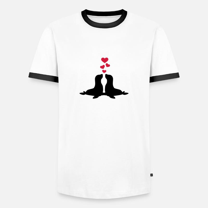Seal - Men's Ringer Shirt - white/black