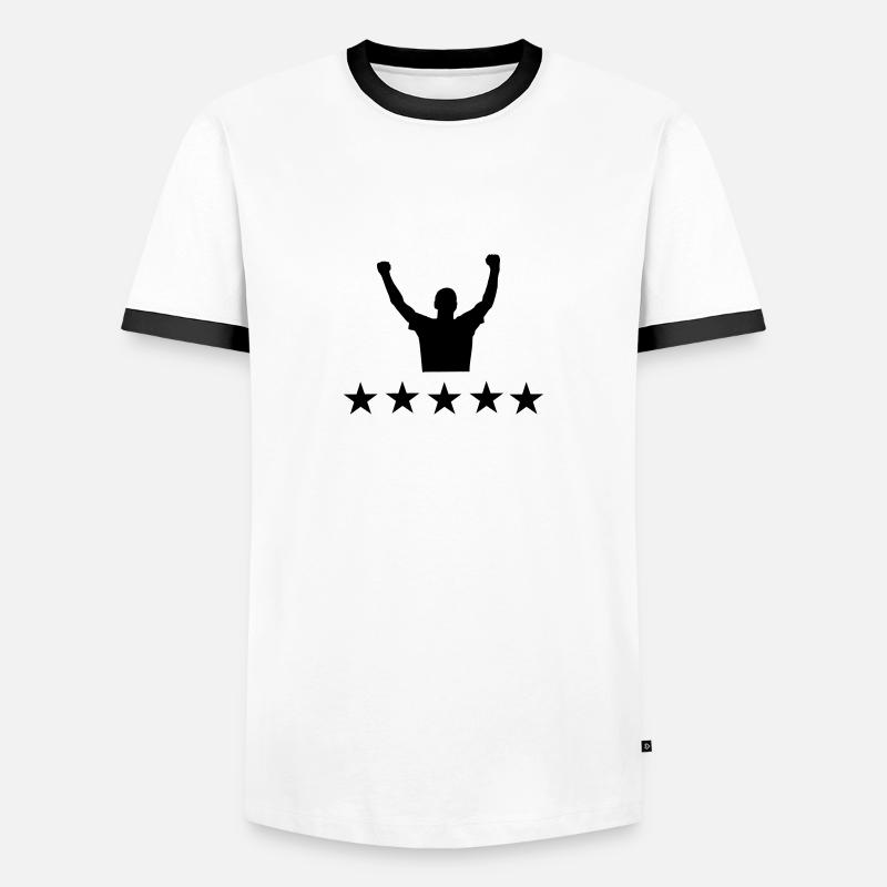 Gewinner - Männer Kontrast-T-Shirt - Weiß/Schwarz