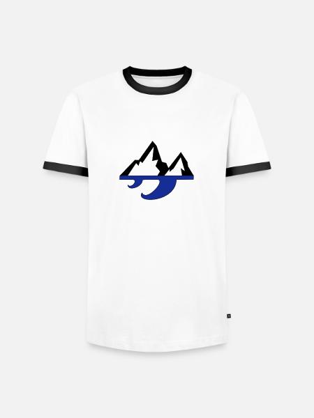 Mountain & Wave - Men's Ringer Shirt - white/black