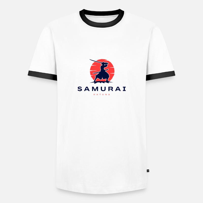 Samurai - Men's Ringer Shirt - white/black