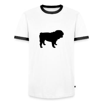 Bouledogue - T-shirt contrasté Homme - blanc/noir - Devant - AI Model Female 172 light (172cm) & AI Model Male 178 dark (178cm)