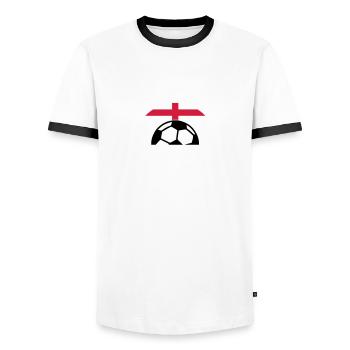 england - Men's Ringer Shirt - white/black - Front - AI Model Female 172 light (172cm) & AI Model Male 178 dark (178cm)