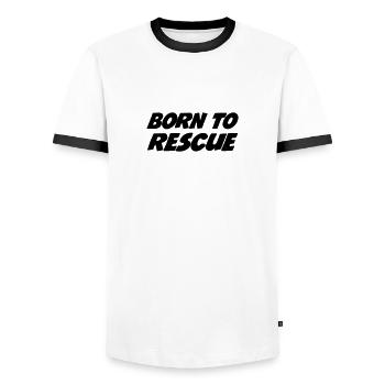 Erste Hilfe / Retter / Retterin / Arzt - Männer Kontrast-T-Shirt - Weiß/Schwarz - Vorne - AI Model Female 172 light (172cm) & AI Model Male 178 dark (178cm)