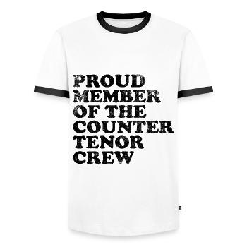 Fier membre de l’équipe Countertenor - noir - T-shirt contrasté Homme - blanc/noir - Devant - AI Model Female 172 light (172cm) & AI Model Male 178 dark (178cm)