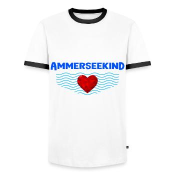 Ammerseekind für Ammersee Fans Bayern Liebhaber - Männer Kontrast-T-Shirt - Weiß/Schwarz - Vorne - AI Model Female 172 light (172cm) & AI Model Male 178 dark (178cm)