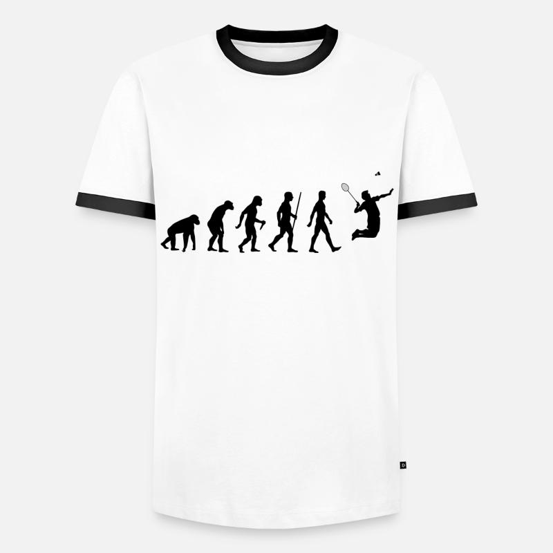 Badminton Evolution Featherball - Men's Ringer Shirt - white/black