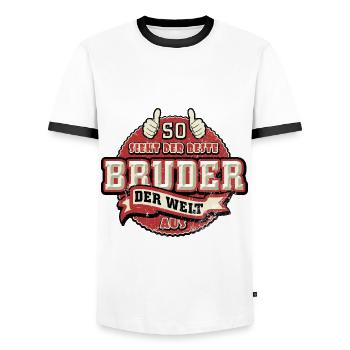 So sieht der beste Bruder der Welt aus - Männer Kontrast-T-Shirt - Weiß/Schwarz - Vorne - AI Model Female 172 light (172cm) & AI Model Male 178 dark (178cm)