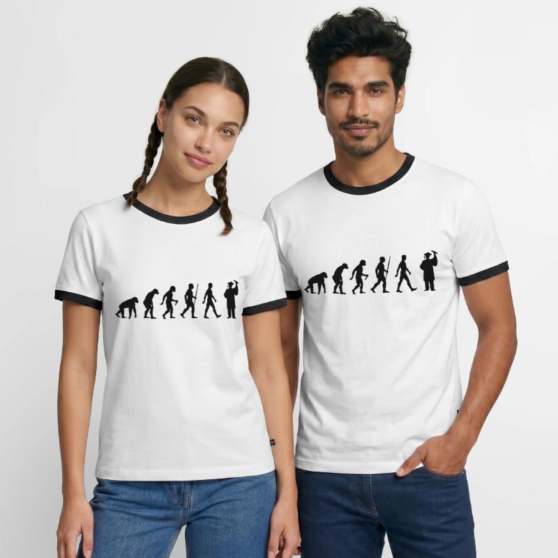 Student Evolution Studenten Abschluss Männer Kontrast-T-Shirt