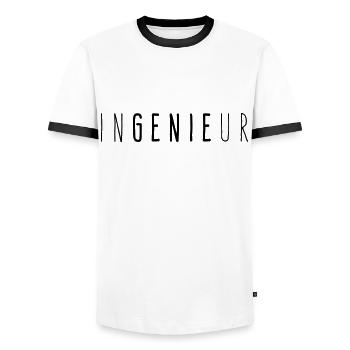 Ingenieur InGENIEur - Männer Kontrast-T-Shirt - Weiß/Schwarz - Vorne - AI Model Female 172 light (172cm) & AI Model Male 178 dark (178cm)