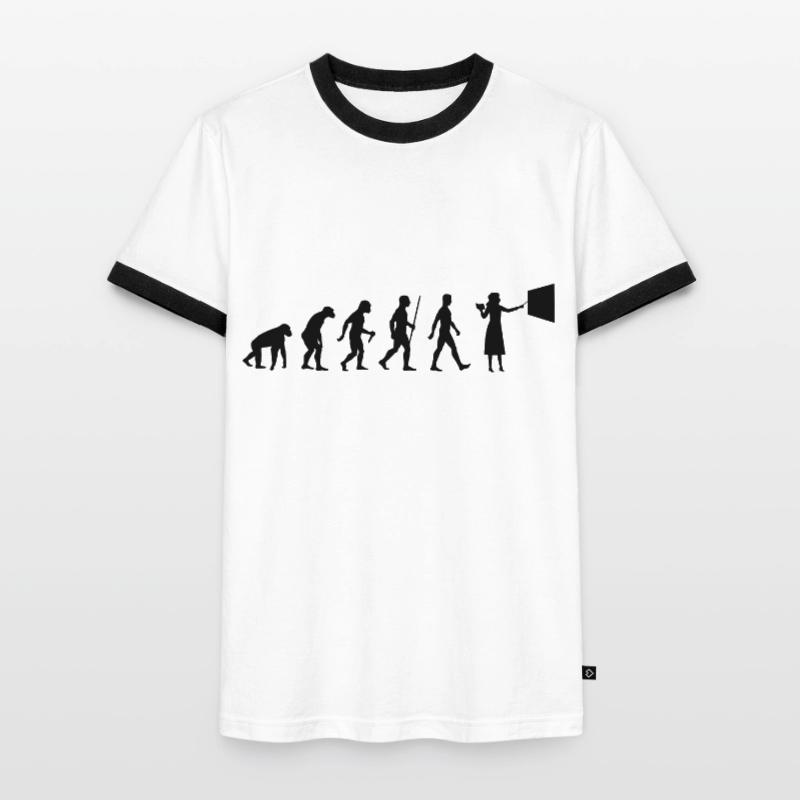 Lehrerin Evolution Schullehrerin Entwicklung Männer Kontrast-T-Shirt