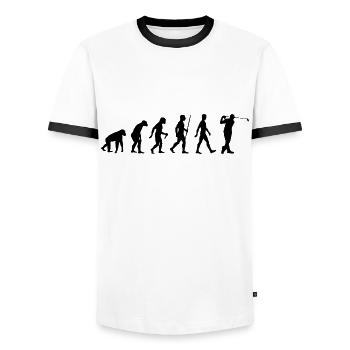 Golf Evolution Golfer Développement Golf - T-shirt contrasté Homme - blanc/noir - Devant - AI Model Female 172 light (172cm) & AI Model Male 178 dark (178cm)
