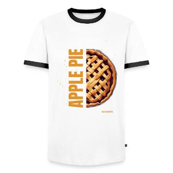 Half a cake in quick cooking - Men's Ringer Shirt - white/black - Front - AI Model Female 172 light (172cm) & AI Model Male 178 dark (178cm)