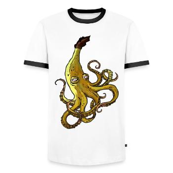 Banoctopus - Männer Kontrast-T-Shirt - Weiß/Schwarz - Vorne - AI Model Female 172 light (172cm) & AI Model Male 178 dark (178cm)