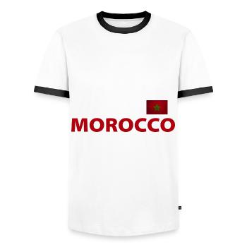 Maroc - T-shirt contrasté Homme - blanc/noir - Devant - AI Model Female 172 light (172cm) & AI Model Male 178 dark (178cm)