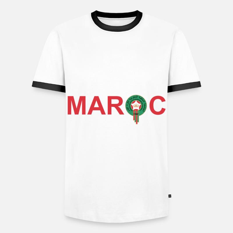 Morocco - Men's Ringer Shirt - white/black