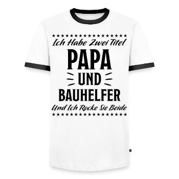 Bauhelfer Lustiger Spruch Hausbau Bauherr Geschenk - Männer Kontrast-T-Shirt - Weiß/Schwarz - Vorne - AI Model Female 172 light (172cm) & AI Model Male 178 dark (178cm)