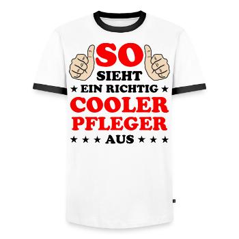 Pfleger Pflege Fun Lustiger Spruch Krank Geschenk - Männer Kontrast-T-Shirt - Weiß/Schwarz - Vorne - AI Model Female 172 light (172cm) & AI Model Male 178 dark (178cm)