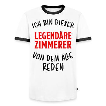 Zimmerer Lustiger Spruch Zimmermann Witz Geschenk - Männer Kontrast-T-Shirt - Weiß/Schwarz - Vorne - AI Model Female 172 light (172cm) & AI Model Male 178 dark (178cm)