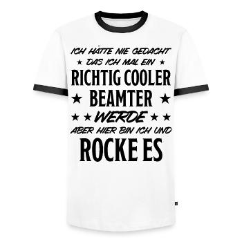 Beamter Lustiger Spruch Verbeamtung Büro Geschenk - Männer Kontrast-T-Shirt - Weiß/Schwarz - Vorne - AI Model Female 172 light (172cm) & AI Model Male 178 dark (178cm)