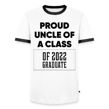 Proud Uncle of A Class of 2022 Graduate Gift Senio - Men's Ringer Shirt - white/black - Front - AI Model Female 172 light (172cm) & AI Model Male 178 dark (178cm)