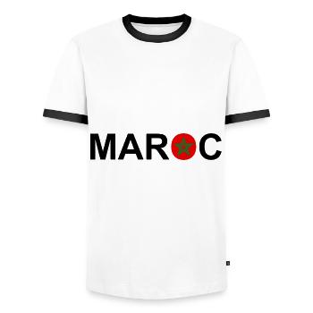 Marokko - Männer Kontrast-T-Shirt - Weiß/Schwarz - Vorne - AI Model Female 172 light (172cm) & AI Model Male 178 dark (178cm)