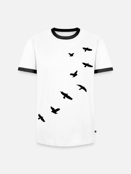 flying_birds_mapies - Männer Kontrast-T-Shirt - Weiß/Schwarz