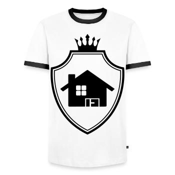 Haus Symbol Wappen - Männer Kontrast-T-Shirt - Weiß/Schwarz - Vorne - AI Model Female 172 light (172cm) & AI Model Male 178 dark (178cm)