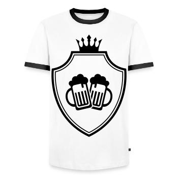 Bierglas Wappen - Männer Kontrast-T-Shirt - Weiß/Schwarz - Vorne - AI Model Female 172 light (172cm) & AI Model Male 178 dark (178cm)