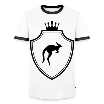 Kangaroo Coat of Arms - Men's Ringer Shirt - white/black - Front - AI Model Female 172 light (172cm) & AI Model Male 178 dark (178cm)