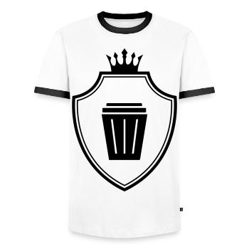 Armoiries de la poubelle - T-shirt contrasté Homme - blanc/noir - Devant - AI Model Female 172 light (172cm) & AI Model Male 178 dark (178cm)