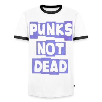 Punk Punk Rocker Punks Punker Music - Men's Ringer Shirt - white/black - Front - AI Model Female 172 light (172cm) & AI Model Male 178 dark (178cm)