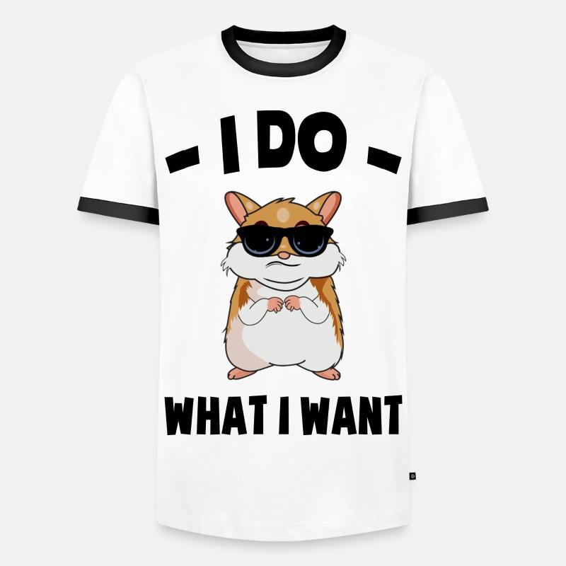 Hamster - Männer Kontrast-T-Shirt - Weiß/Schwarz